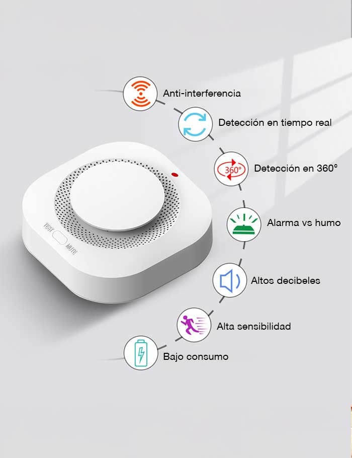 Detector de Humo Inalámbrico ZDD-312SW